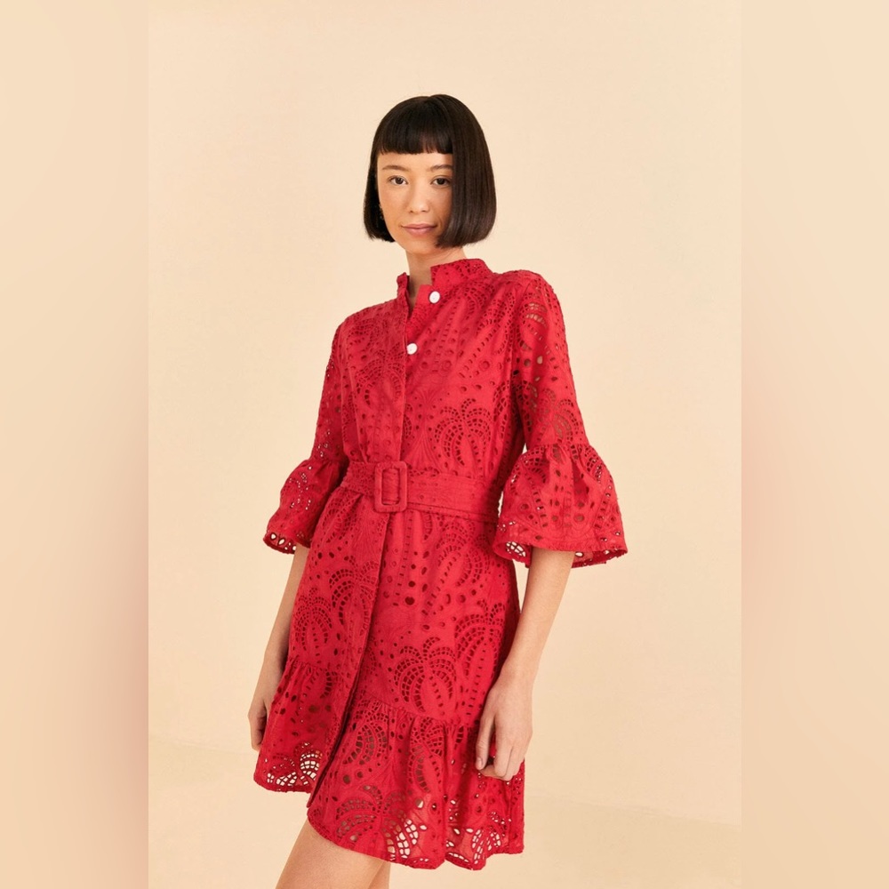 🥭FARM Rio Cotton Eyelet Minidress